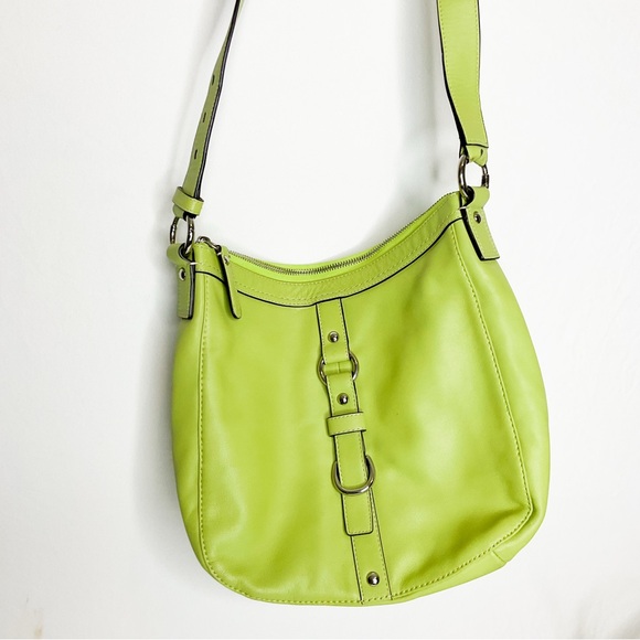 Coach Handbags - VINTAGE COACH Chelsea Lime Green Leather Shoulder Bag